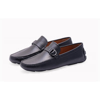 Black Leather DD BUCKLE Loafers