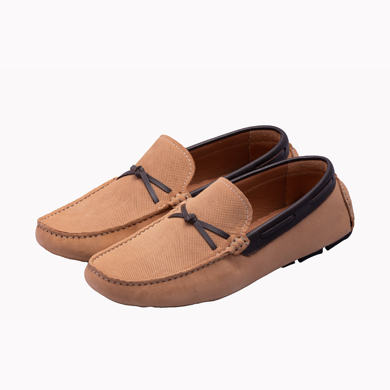 Rich Earthy Beige Leather Loafers