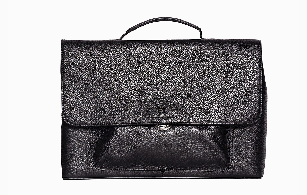 Black Executive Flap Bag - Sleek and Professional at Revup Studio