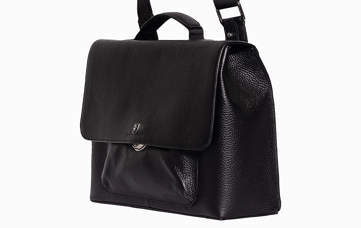 Black Executive Flap Bag - Sleek and Professional at Revup Studio