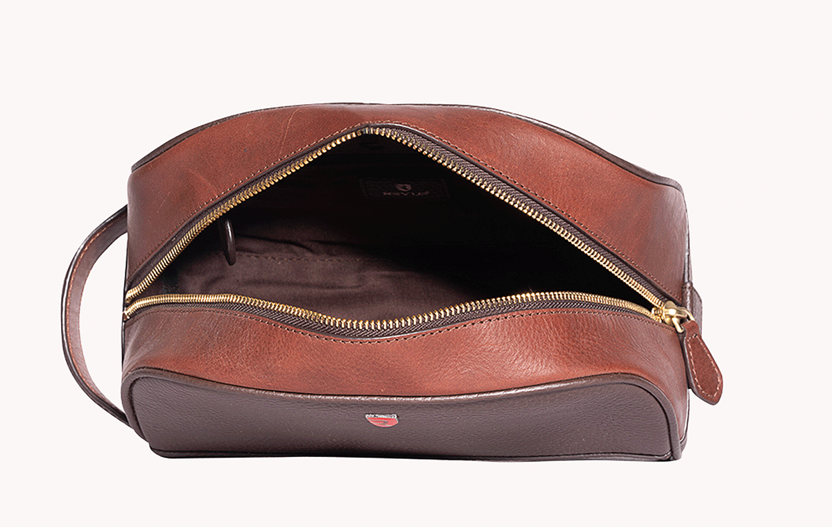 Brown Shave Kit Bag - Stylish and Practical Grooming Essentials at Revup Studio