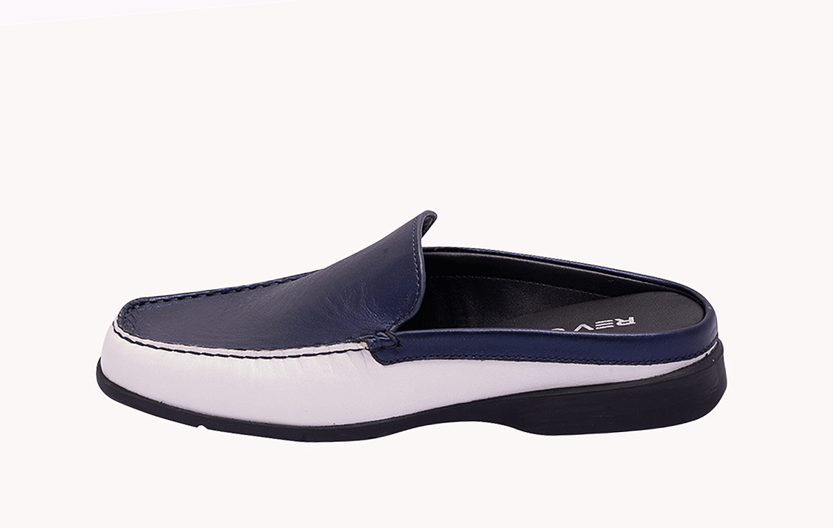 Mary Women's Blue and White Mule Plain