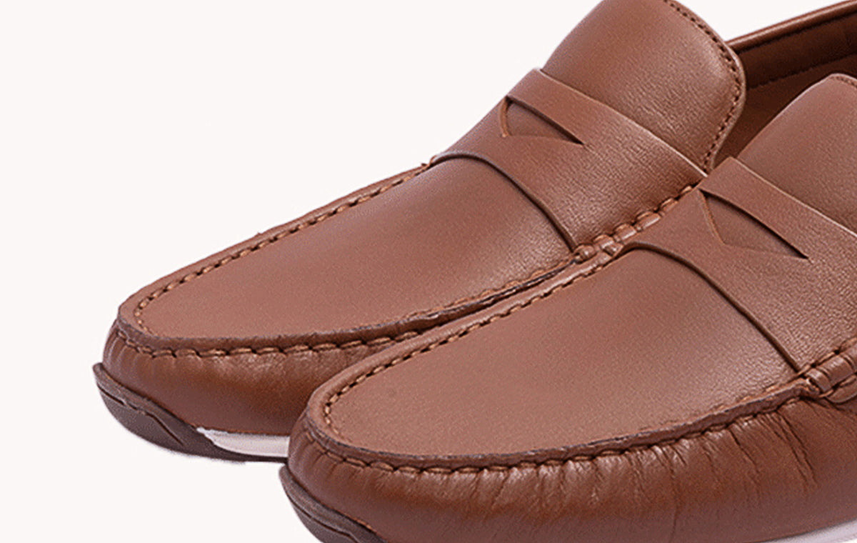 Light Tan Saddle Moccasin - Casual Elegance for Men's Footwear at Revup Studio