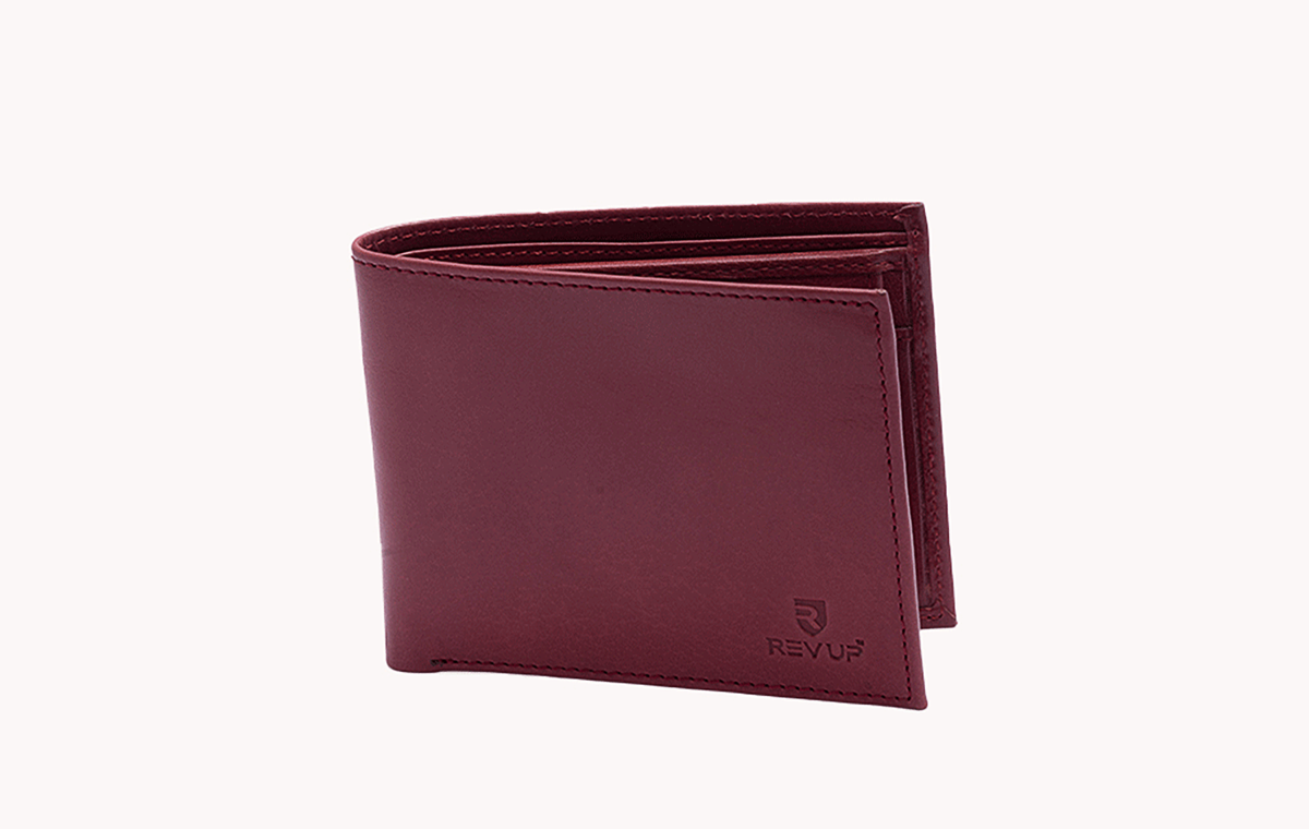 Red Leather Men's Coin Wallet