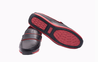 ROB PENNY MOCC Black Loafers with Subtle Red Accent Lines - Stylish Men's Footwear at Revup Studio