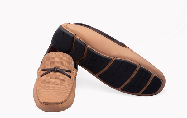 Revup Studio Rich Earthy Brown Leather Loafers with Interlocking Detail - Stylish Men's Footwear