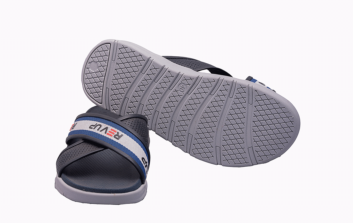 Black and Blue X Strap Sandal - Trendy and Comfortable Footwear at Revup Studio