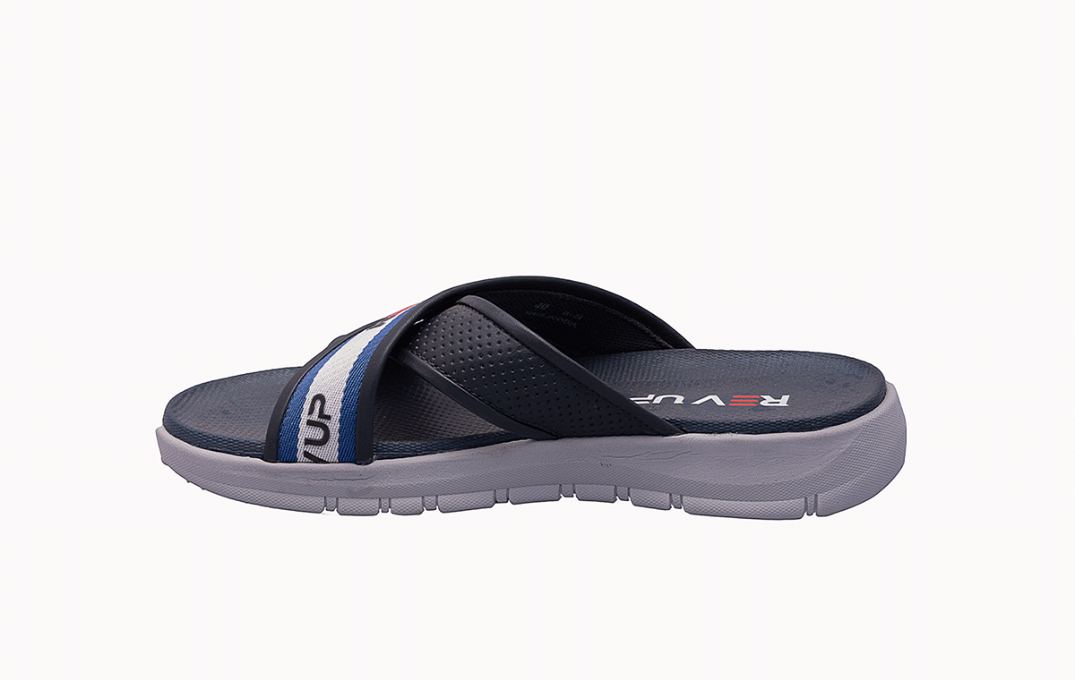 Black and Blue X Strap Sandal - Trendy and Comfortable Footwear at Revup Studio