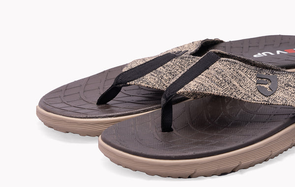 Beige V Strap Sandals - Elegant and Versatile Footwear at Revup Studio