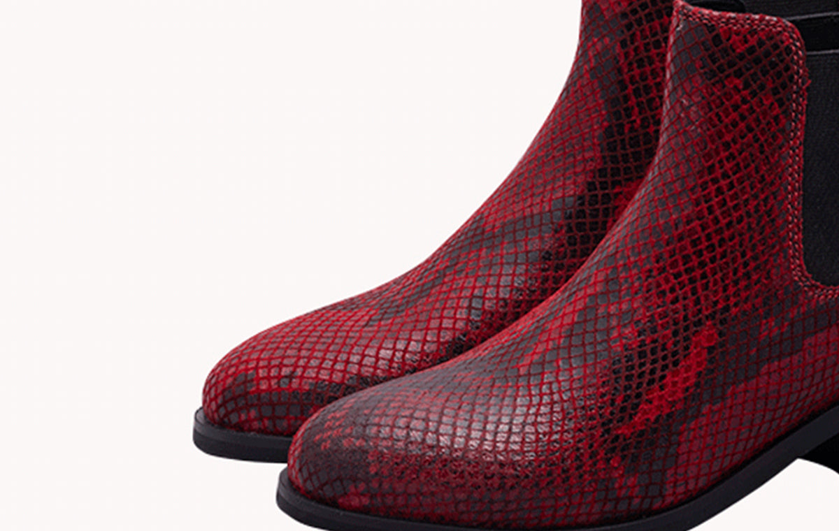 Red Women's Snake Leather RV BOOT