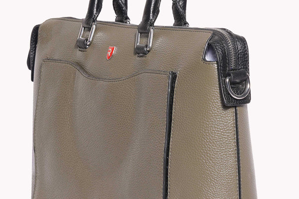Green Leather Laptop Bag - Stylish and Functional Tech Accessories at Revup Studio