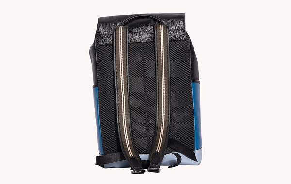 Leather Blue & Black Backpack - Stylish Dual-Tone Everyday Companion at Revup Studio