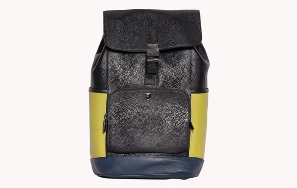 Leather Black & Yellow Backpack - Bold and Stylish Everyday Companion at Revup Studio