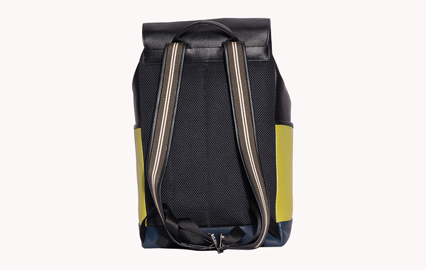 Leather Black & Yellow Backpack - Bold and Stylish Everyday Companion at Revup Studio