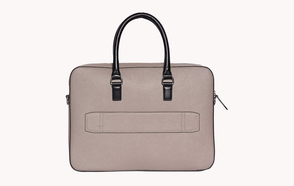 Grey Leather Laptop Bag