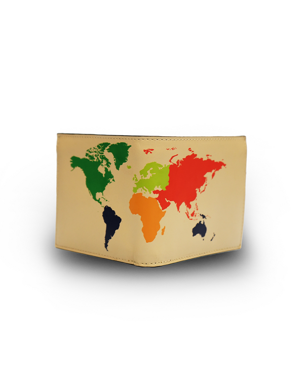 Men's world map print  wallet