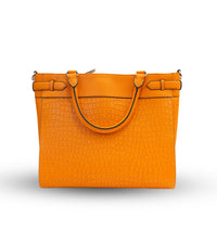 Croco Orange Satchel Bag
