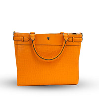 Croco Orange Satchel Bag