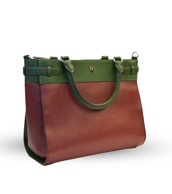 Green and Brown Satchel Bag