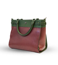 Green and Brown Satchel Bag