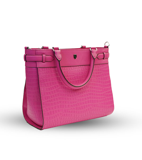 Croco Pink Satchel Bag
