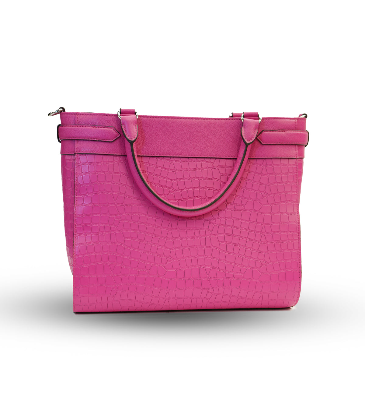 Croco Pink Satchel Bag